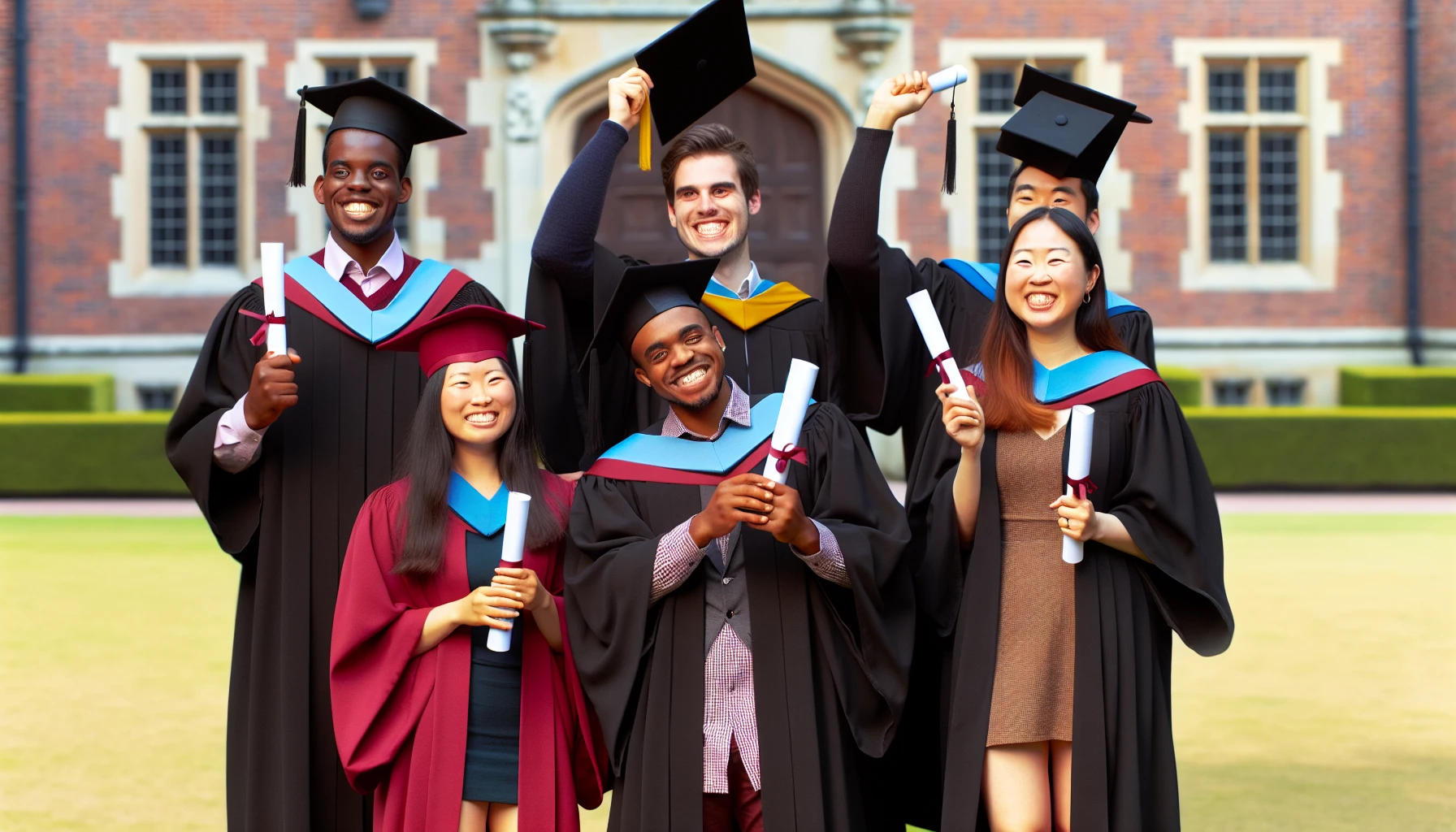 Photo of a diverse group of cybersecurity graduates
