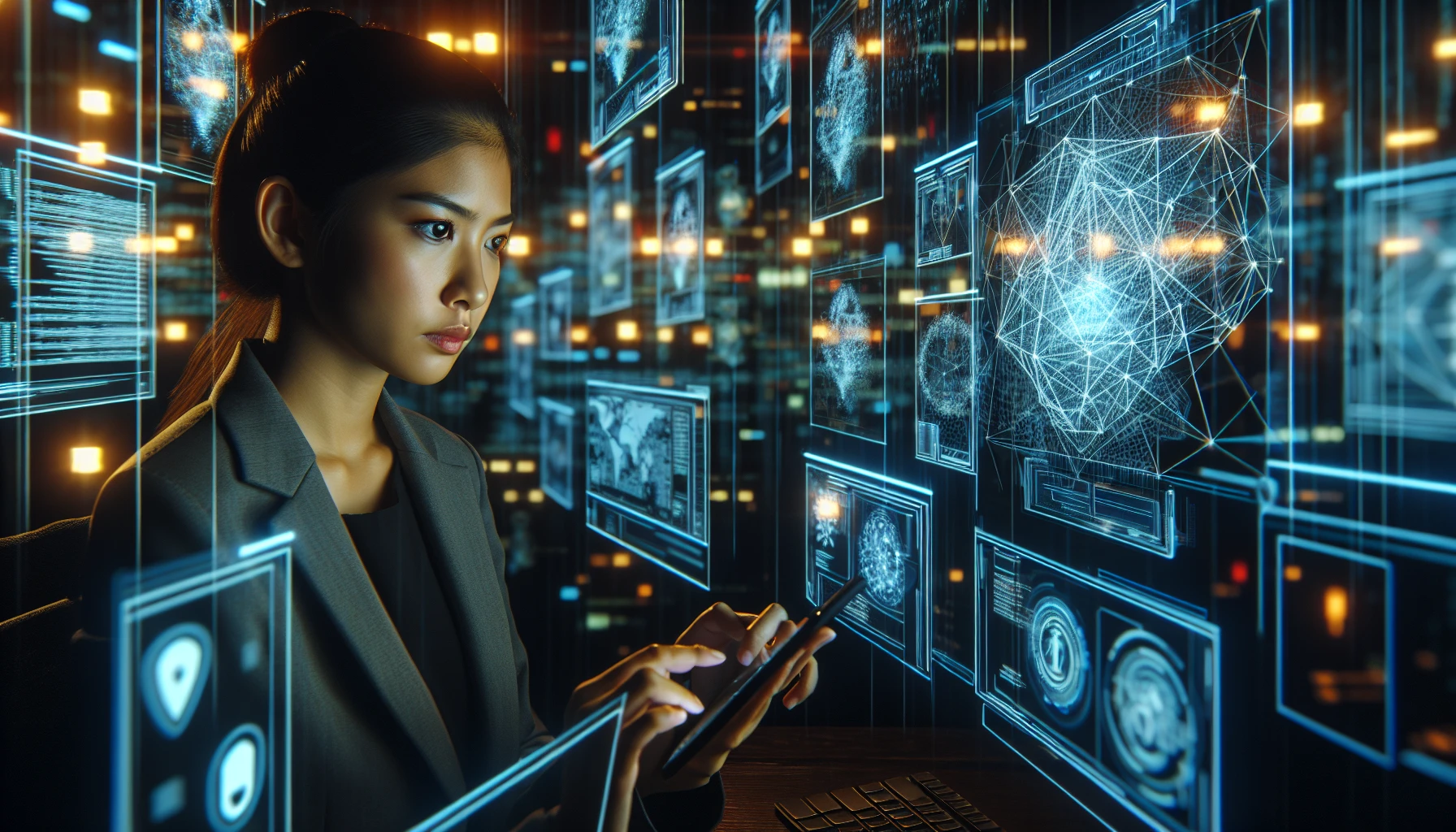 Entry-level cybersecurity professional analyzing security breaches and threats