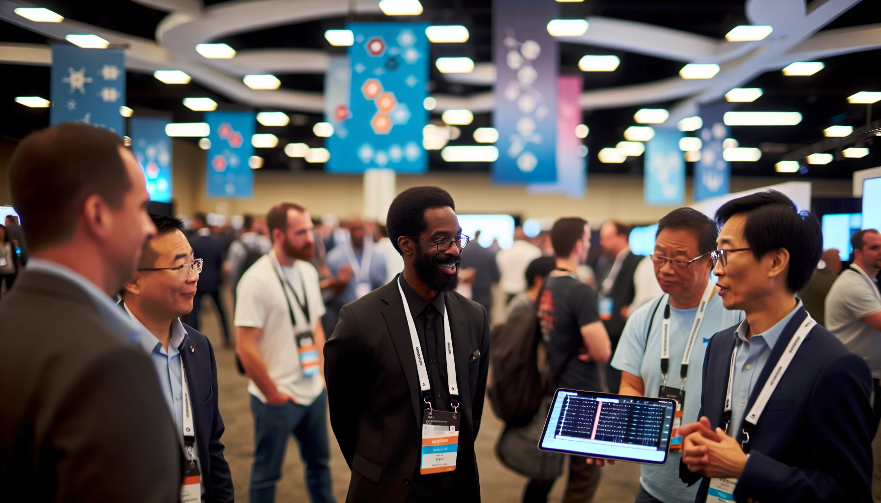 Cybersecurity analyst attending industry conference