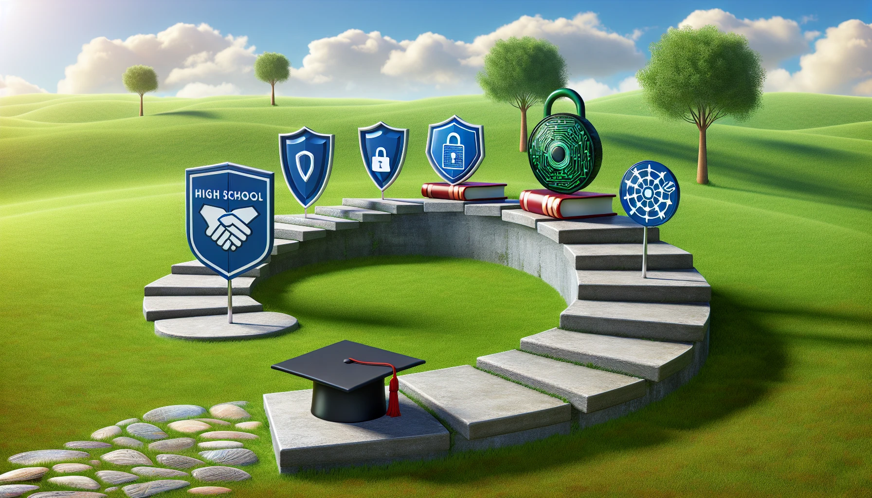 Illustration of educational pathways to becoming a cryptographer