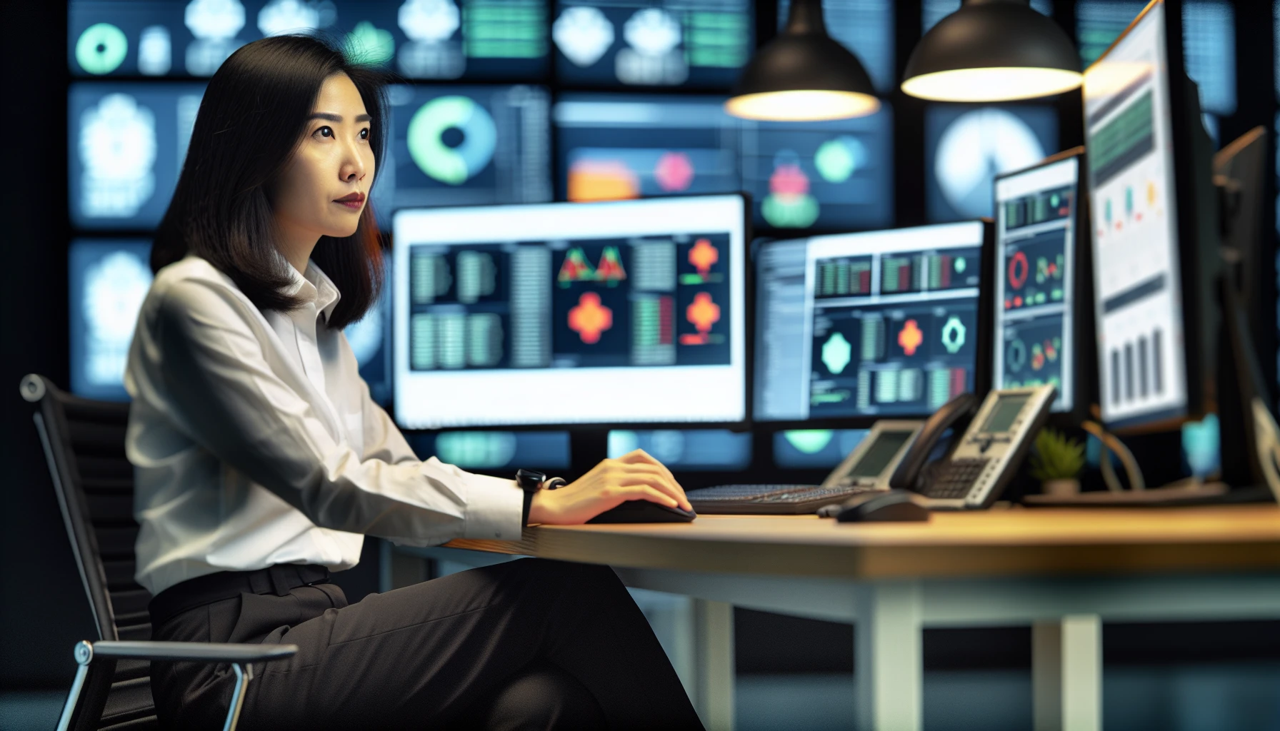 A network security administrator monitoring network traffic