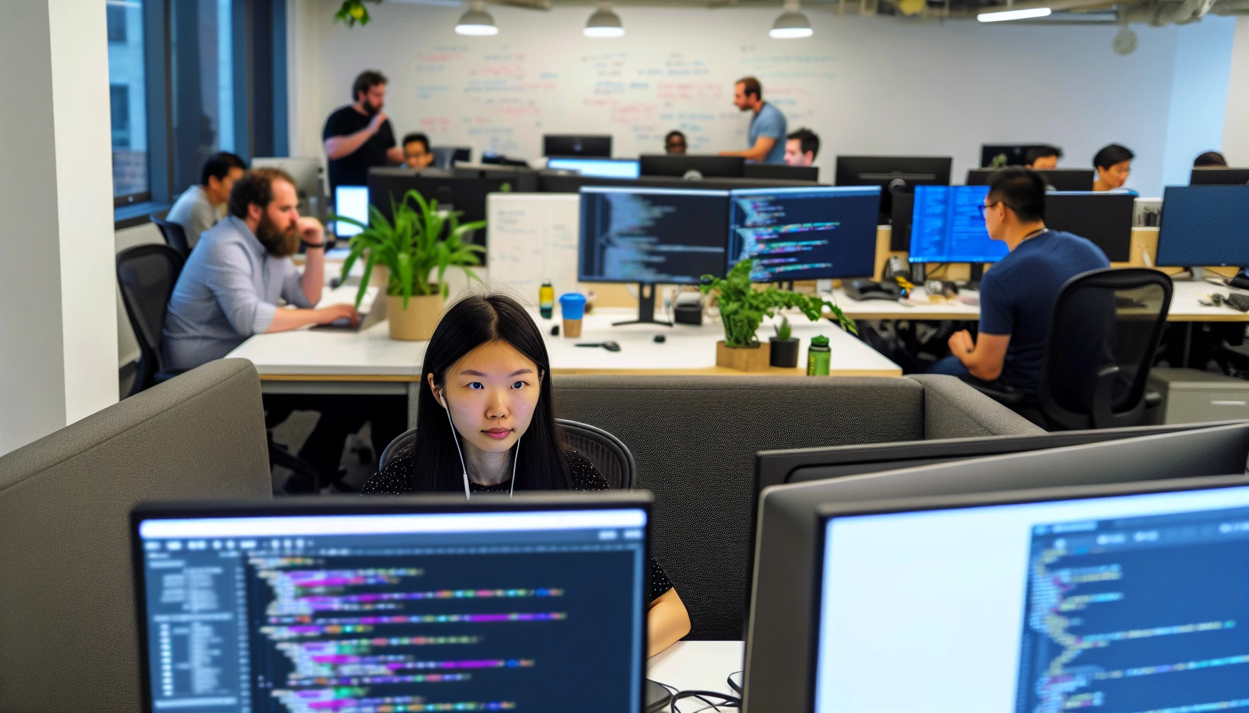 A person participating in a software testing internship, gaining hands-on experience in a development team