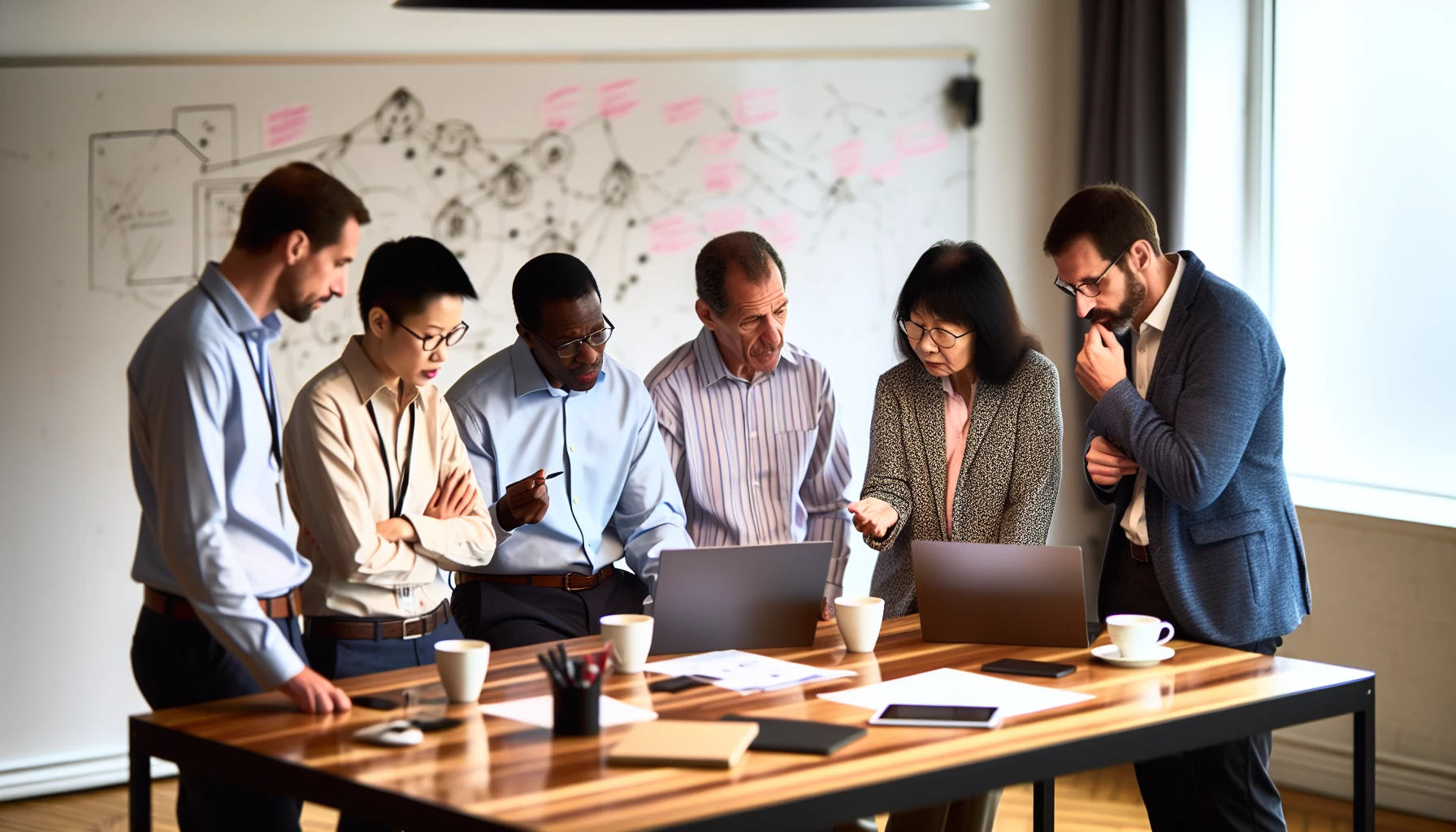 A group of cybersecurity professionals discussing network security
