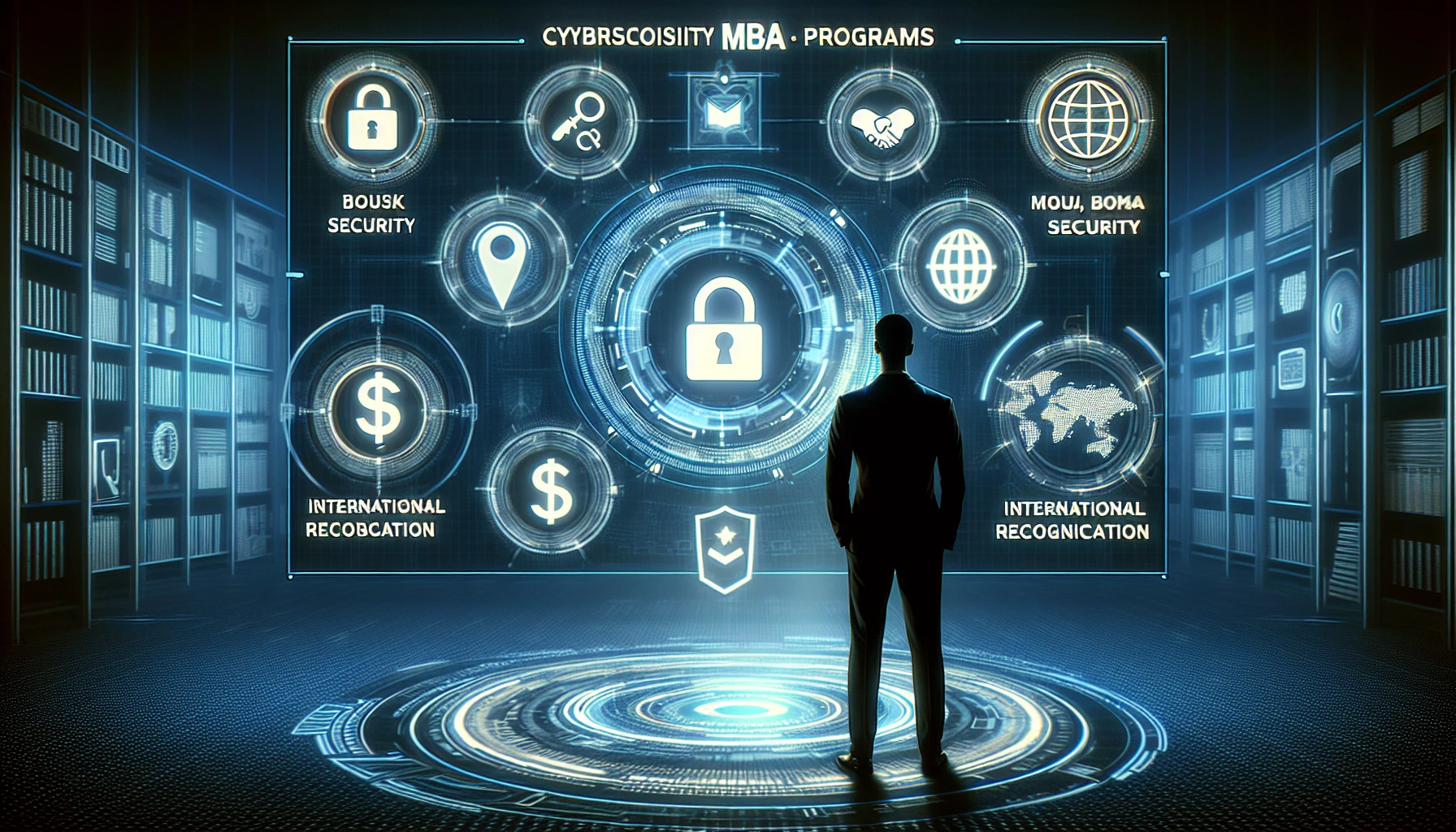 Person comparing different cybersecurity MBA programs