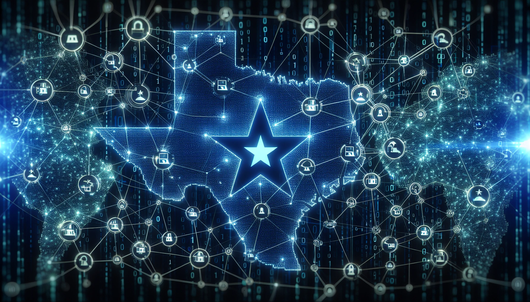 Illustration of a cybersecurity network